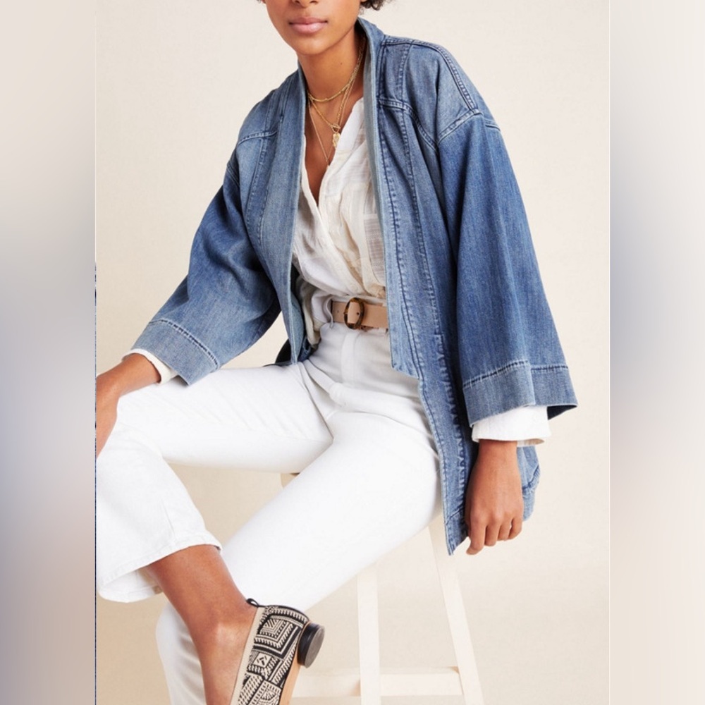 Anthropologie Giacca Denim Kimono Jacket XS